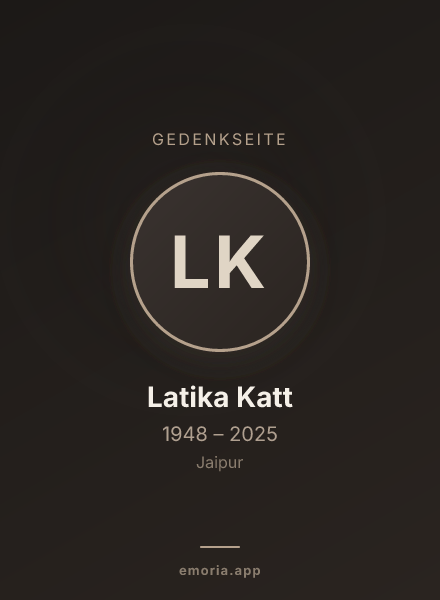Gedenkportrait von Latika Katt