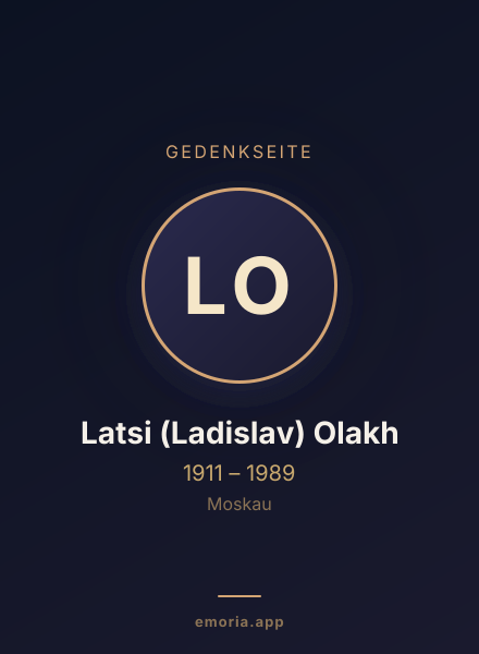 Gedenkportrait von Latsi (Ladislav) Olakh