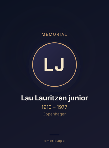 Memorial portrait of Lau Lauritzen junior