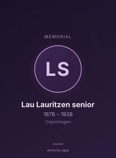 Memorial portrait of Lau Lauritzen senior