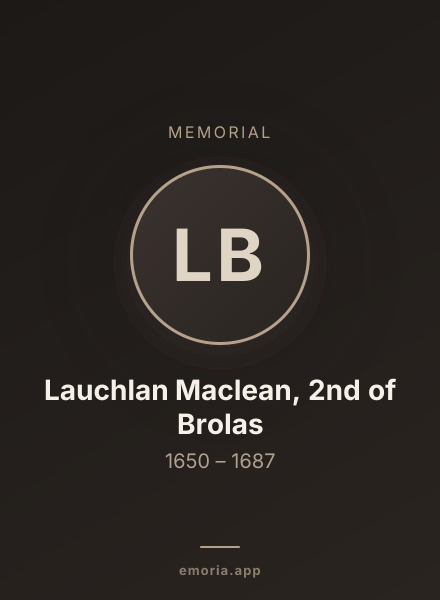 Memorial portrait of Lauchlan Maclean, 2nd of Brolas