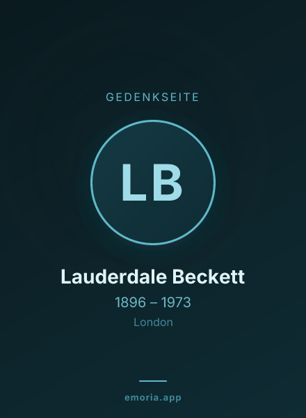 Gedenkportrait von Lauderdale Beckett