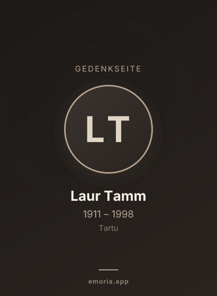 Gedenkportrait von Laur Tamm