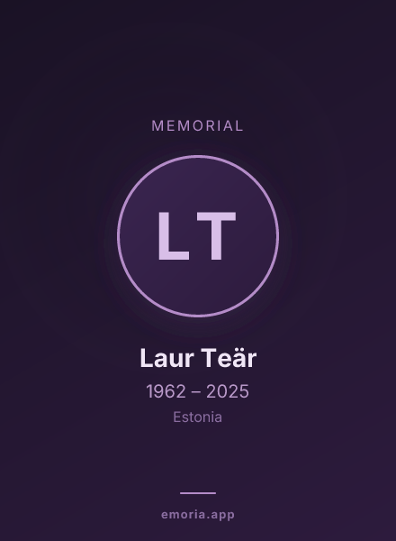 Memorial portrait of Laur Teär