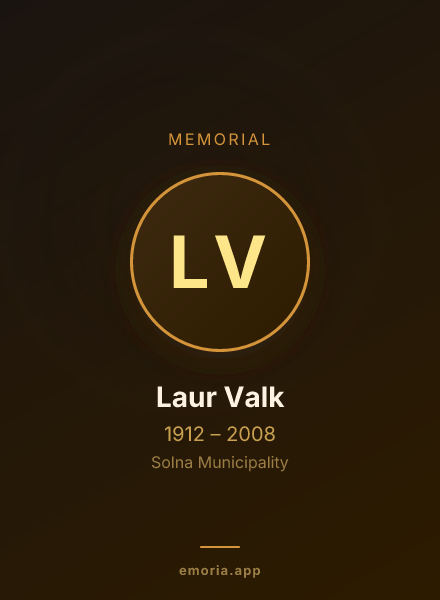 Memorial portrait of Laur Valk