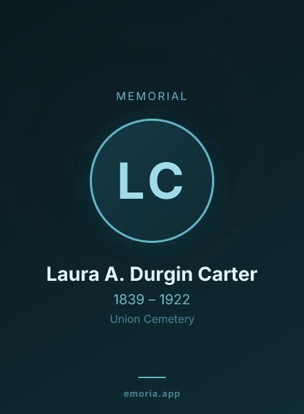 Memorial portrait of Laura A. Durgin Carter