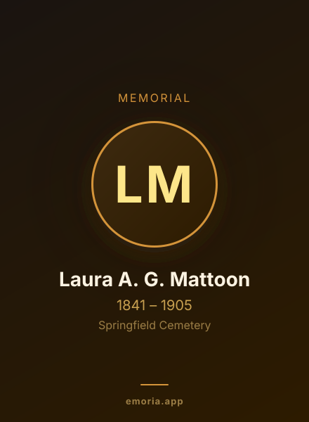 Memorial portrait of Laura A. G. Mattoon