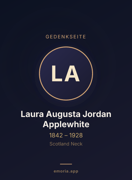 Gedenkportrait von Laura Augusta Jordan Applewhite