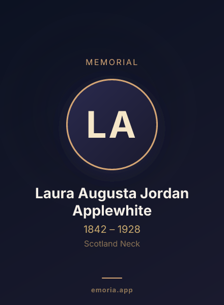 Memorial portrait of Laura Augusta Jordan Applewhite