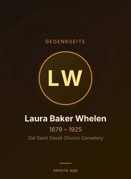 Gedenkportrait von Laura Baker Whelen