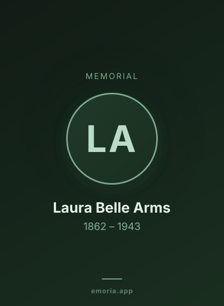 Memorial portrait of Laura Belle Arms