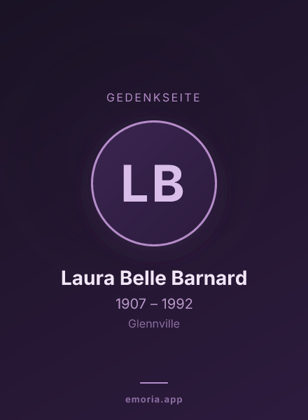 Gedenkportrait von Laura Belle Barnard