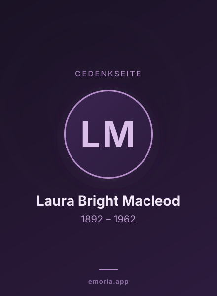 Gedenkportrait von Laura Bright Macleod