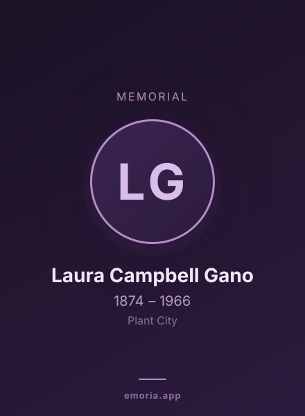 Memorial portrait of Laura Campbell Gano