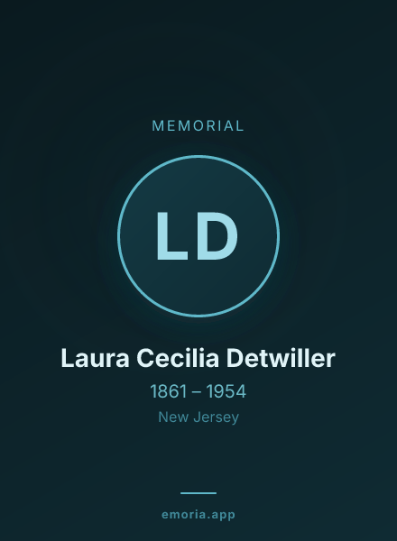 Memorial portrait of Laura Cecilia Detwiller