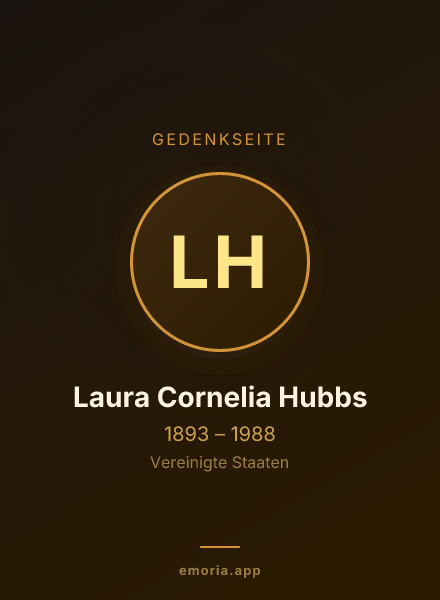 Gedenkportrait von Laura Cornelia Hubbs