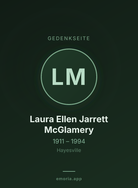 Gedenkportrait von Laura Ellen Jarrett McGlamery