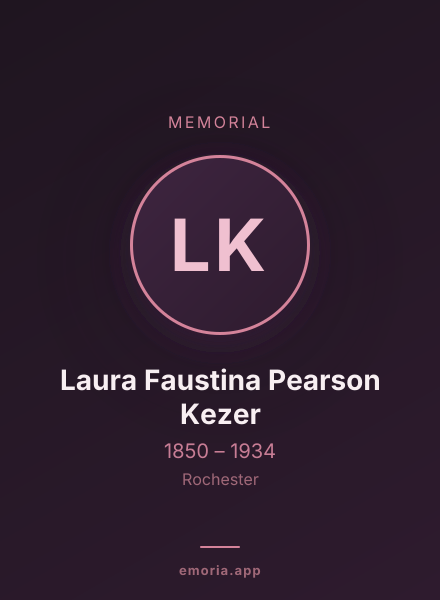Memorial portrait of Laura Faustina Pearson Kezer