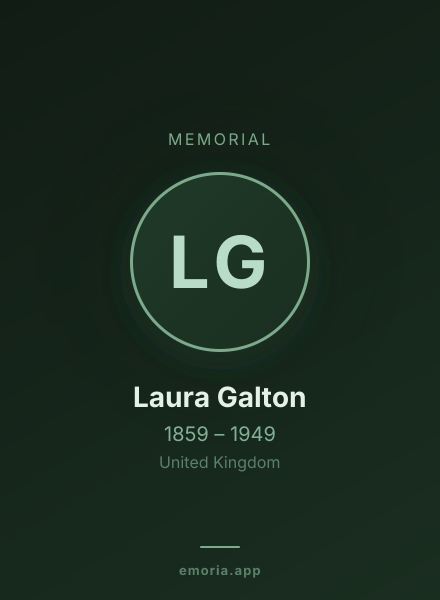 Memorial portrait of Laura Galton