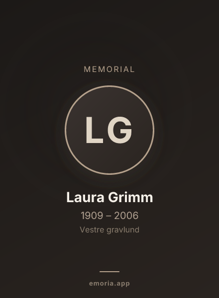 Memorial portrait of Laura Grimm