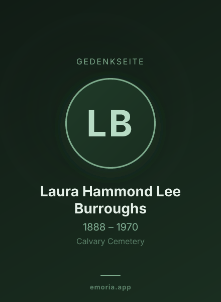 Gedenkportrait von Laura Hammond Lee Burroughs
