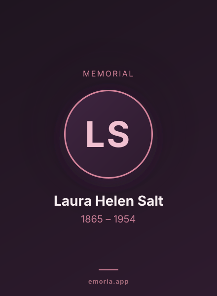 Memorial portrait of Laura Helen Salt