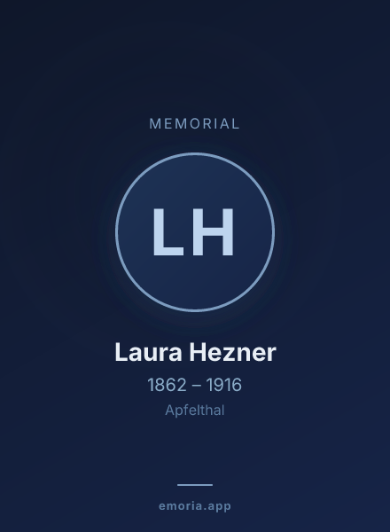 Memorial portrait of Laura Hezner