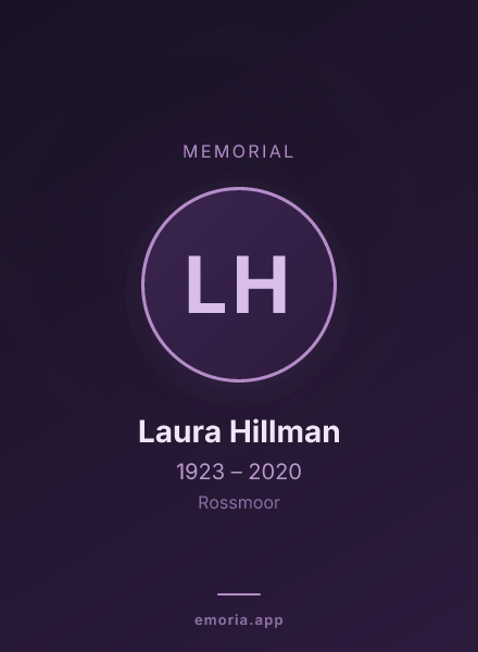 Memorial portrait of Laura Hillman