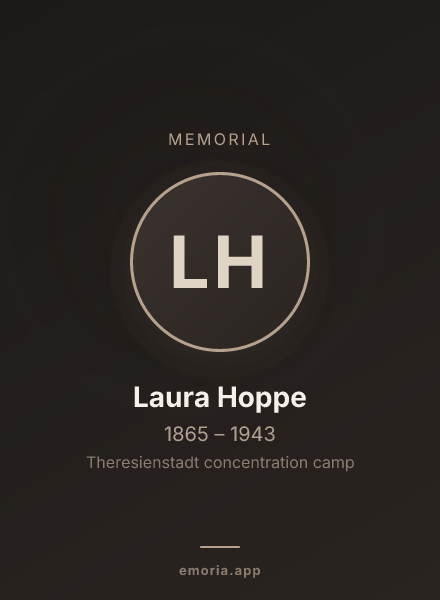 Memorial portrait of Laura Hoppe