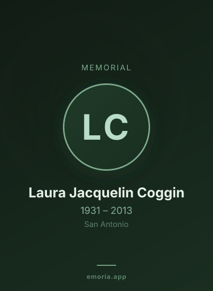 Memorial portrait of Laura Jacquelin Coggin