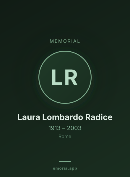 Memorial portrait of Laura Lombardo Radice