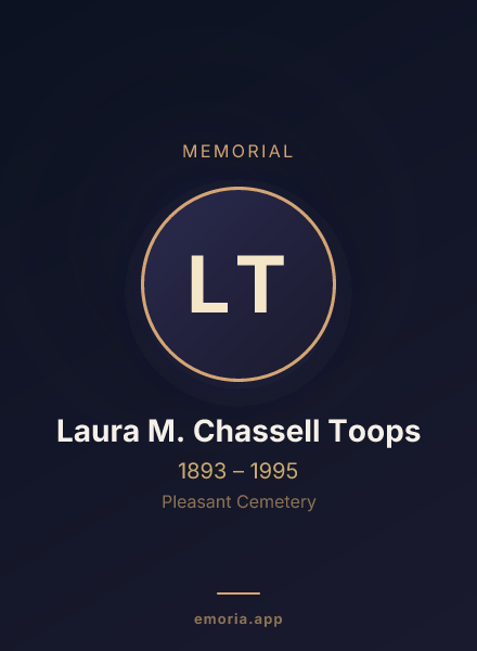 Memorial portrait of Laura M. Chassell Toops