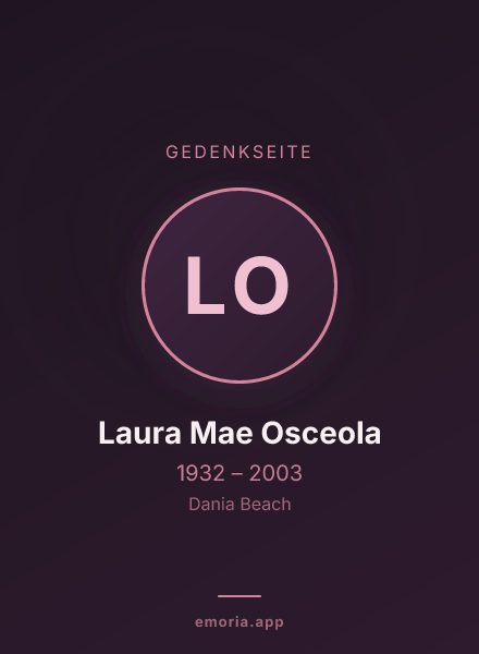 Gedenkportrait von Laura Mae Osceola