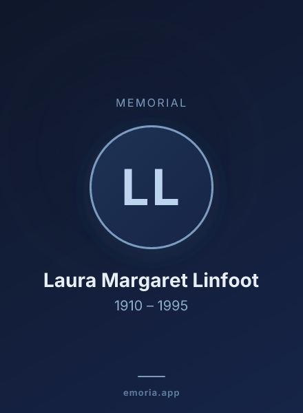Memorial portrait of Laura Margaret Linfoot