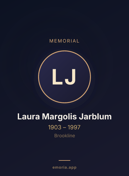 Memorial portrait of Laura Margolis Jarblum
