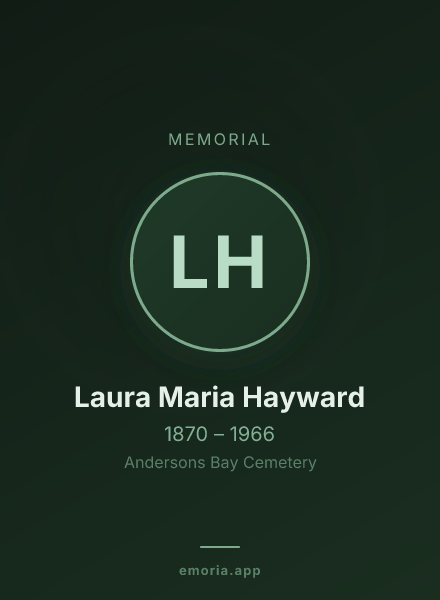 Memorial portrait of Laura Maria Hayward
