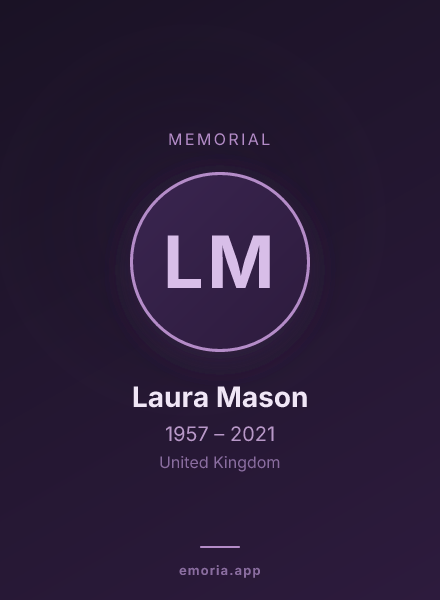 Memorial portrait of Laura Mason