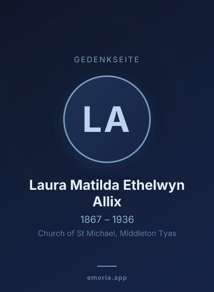 Gedenkportrait von Laura Matilda Ethelwyn Allix