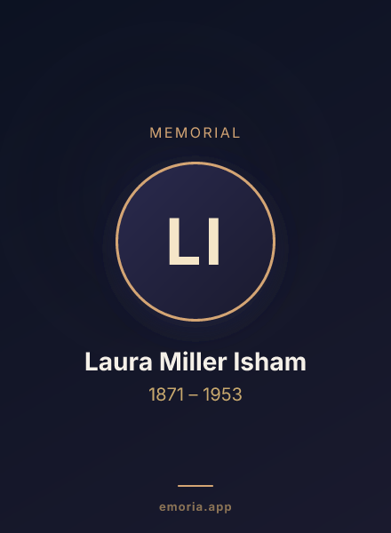 Memorial portrait of Laura Miller Isham