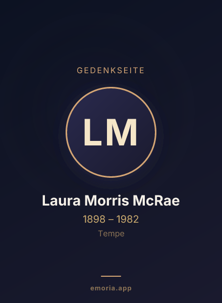 Gedenkportrait von Laura Morris McRae