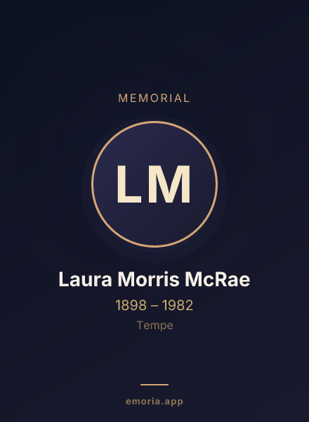 Memorial portrait of Laura Morris McRae
