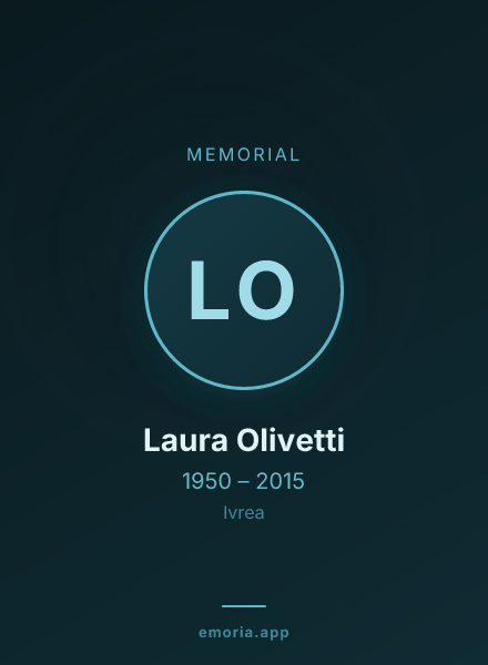 Memorial portrait of Laura Olivetti