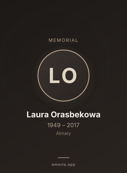 Memorial portrait of Laura Orasbekowa