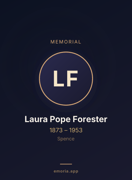 Memorial portrait of Laura Pope Forester