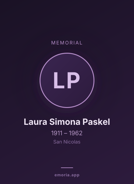 Memorial portrait of Laura Simona Paskel