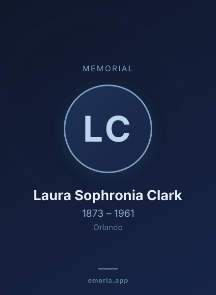 Memorial portrait of Laura Sophronia Clark