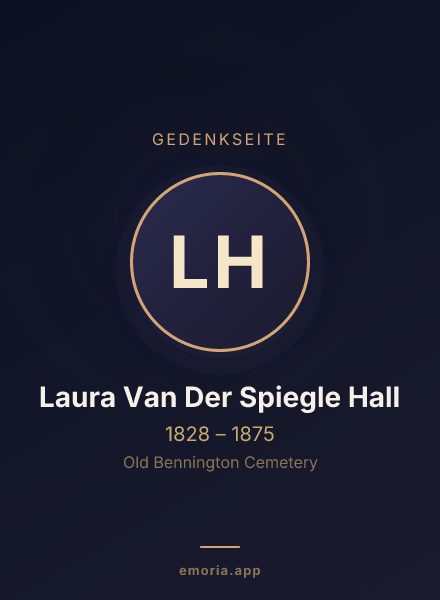 Gedenkportrait von Laura Van Der Spiegle Hall