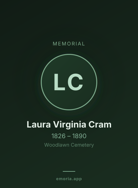 Memorial portrait of Laura Virginia Cram