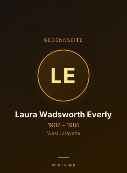 Gedenkportrait von Laura Wadsworth Everly