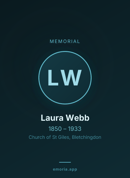 Memorial portrait of Laura Webb